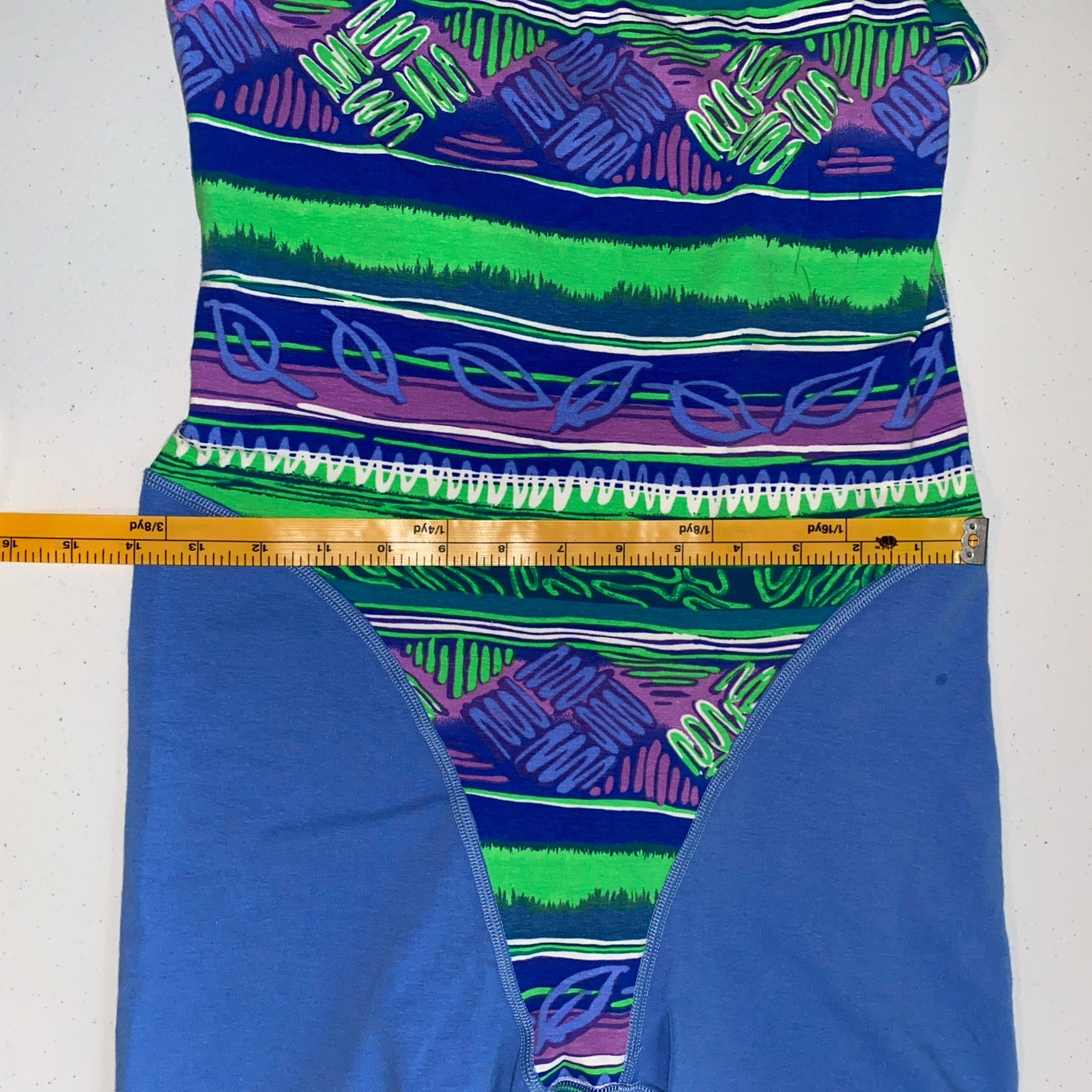 NOS Vintage Speedo Authentic Fitness Unitard Thong Detail Bodysuit 80s Retro – L