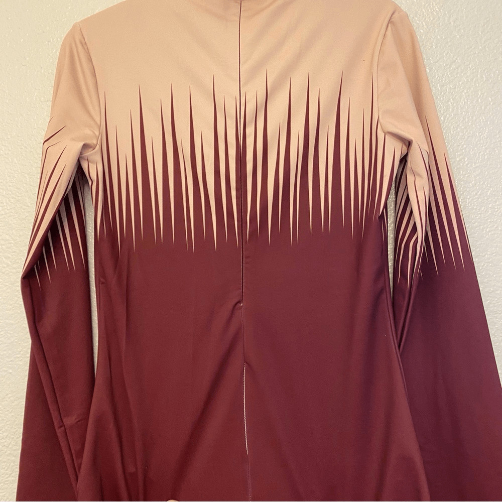 WEISSMAN Balera Dance Burgundy red Fierce Long Sleeve Leotard PL10477 MA