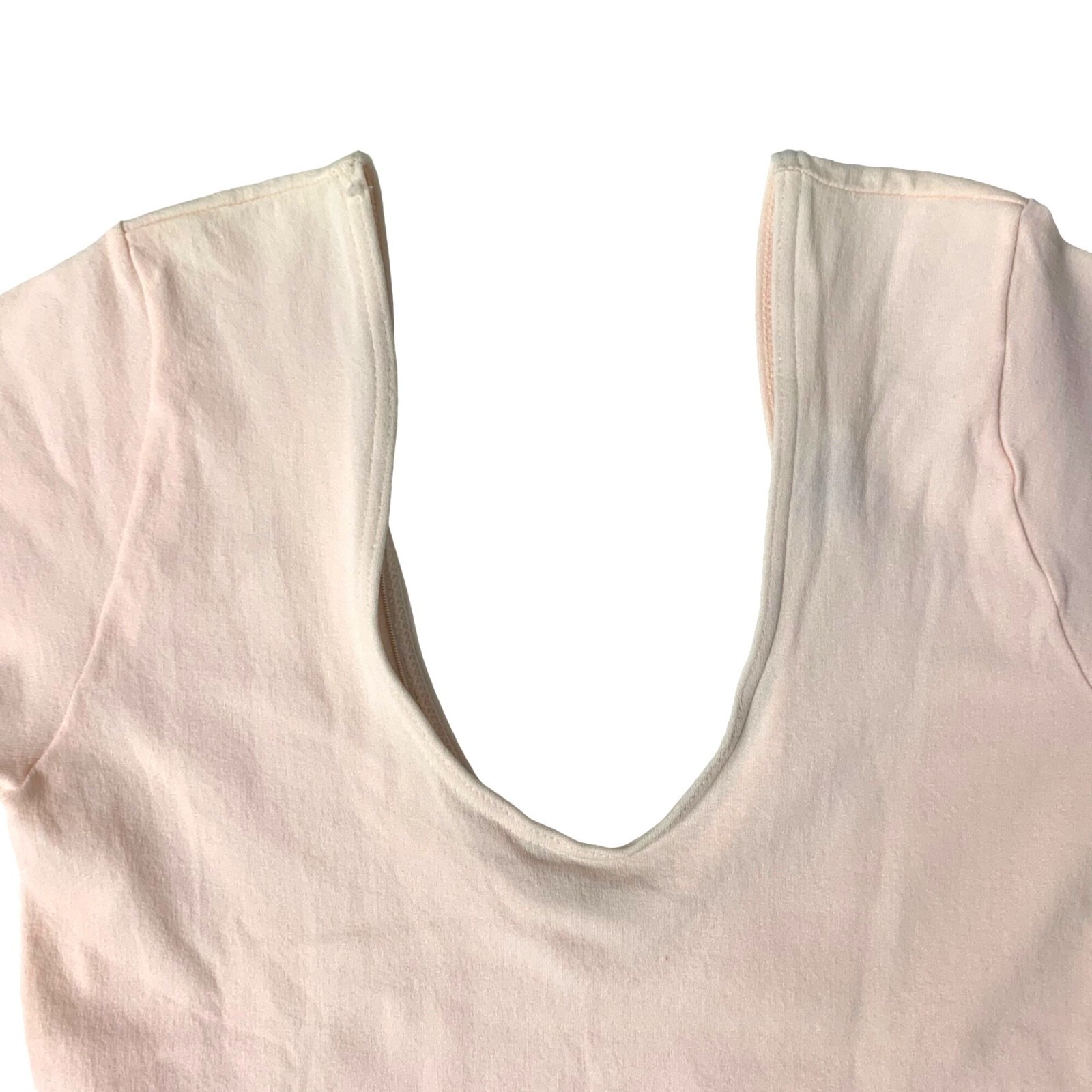 Danskin Adult Leotard Bodysuit Theatrical Pink Short Sleeve Scoop Neck M