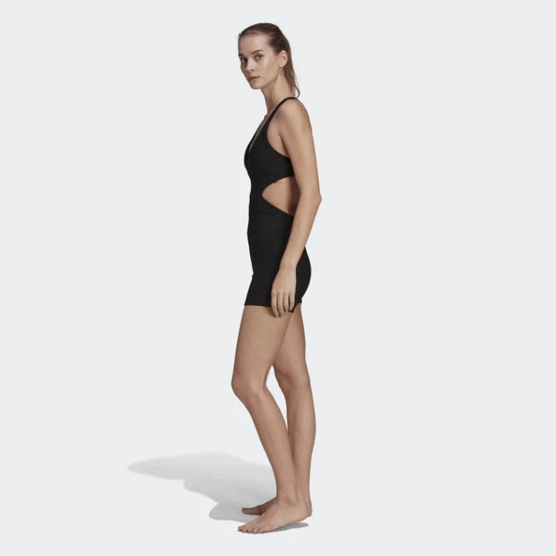 adidas Yoga For Elements Black Ribbed Short Leotard – Size XS