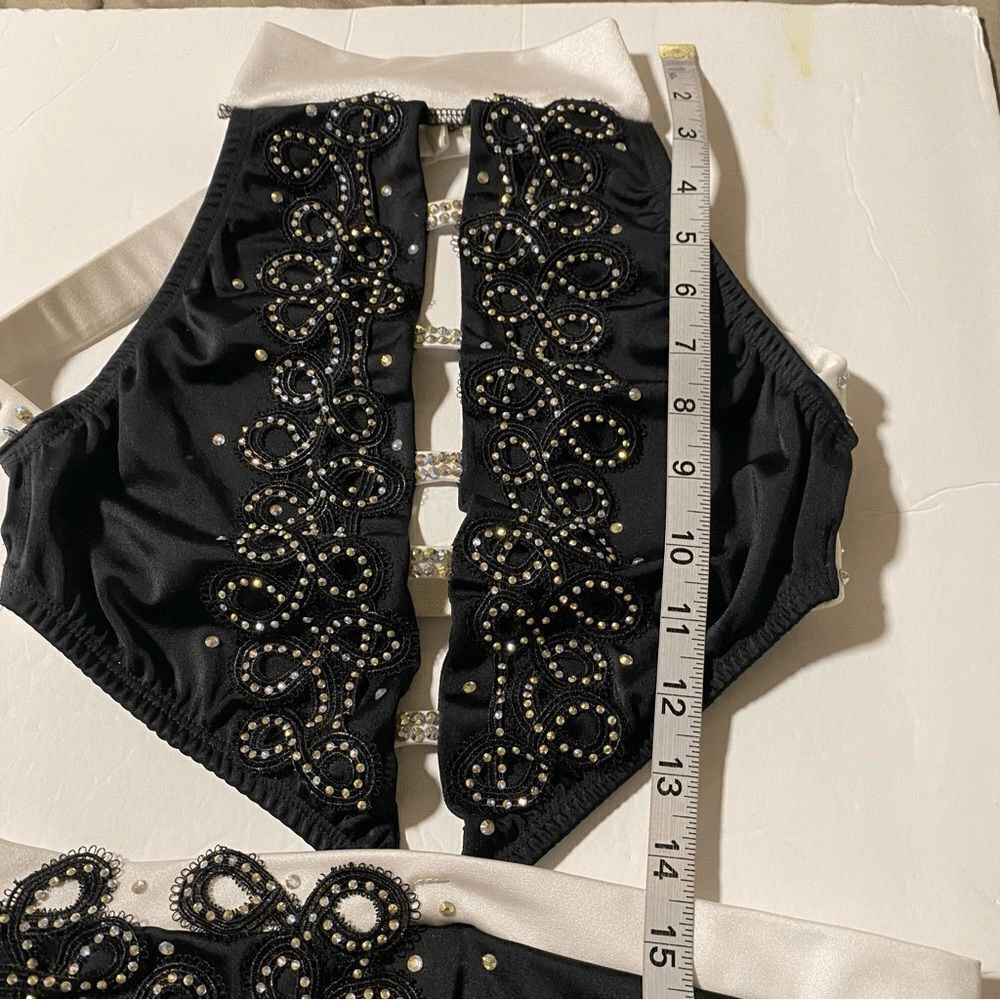 Custom Solo Dance Costume Black White 2 Piece Cut Out SA Adult Contemporary Jazz