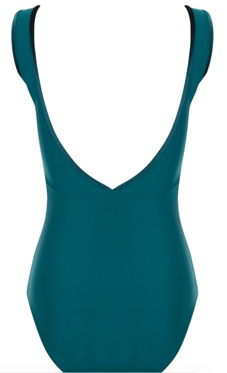 Bullet Pointe Velvet Trim Leotard V-Neck Ballet Dancewear – Gunmetal – Small