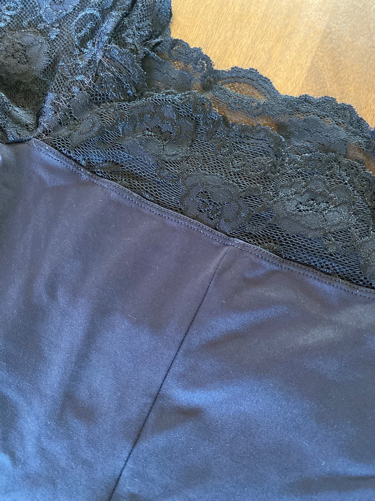 Gaynor Minden Leotard Lace Cap Sleeve Black Bust Lined Size Junior Pre-owned