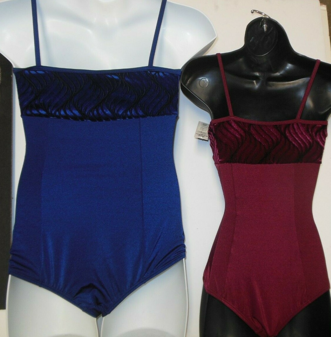 Body Wrappers P670 Velvet Bodice Cami Leotard Wine or Navy Ladies Xs, Lge Tall