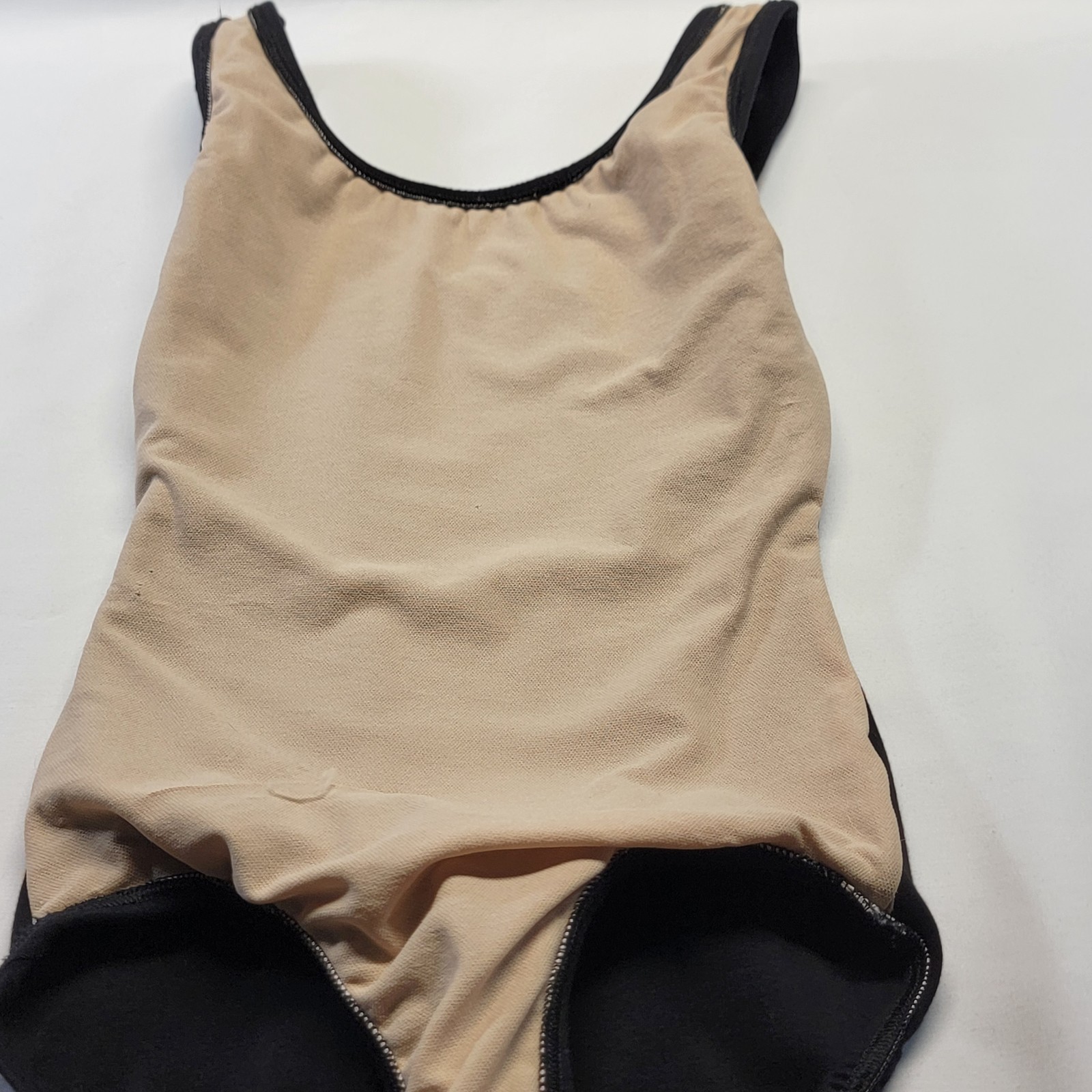 Body Wrappers Tank Leotard Black Scoop Front & Back Neckline Wide Straps SZ SA