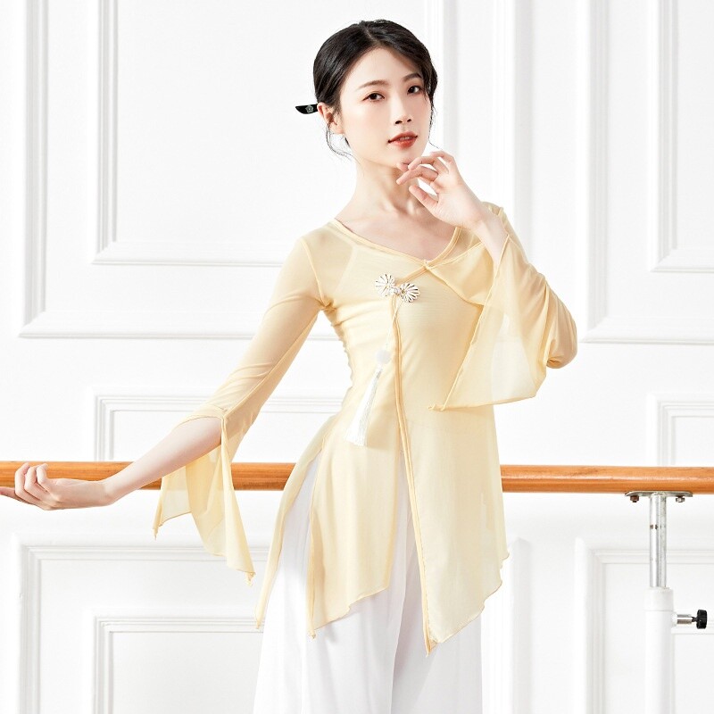 Chinese Opera Dance Top Ballet Dancewear Ethnic Ballroom Practice Elegant Fairy