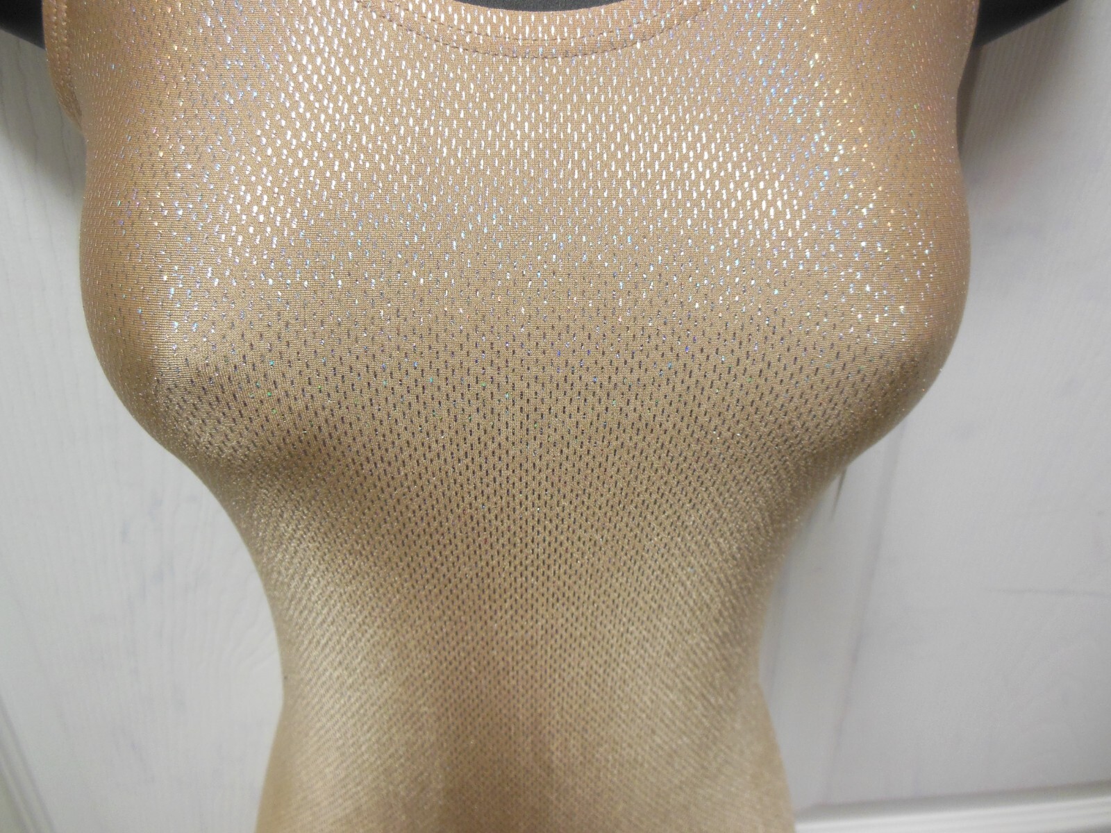 Hologram foiled Tank Unitard Ladies sizes Body Wrappers Color Nude Nylon Spandex