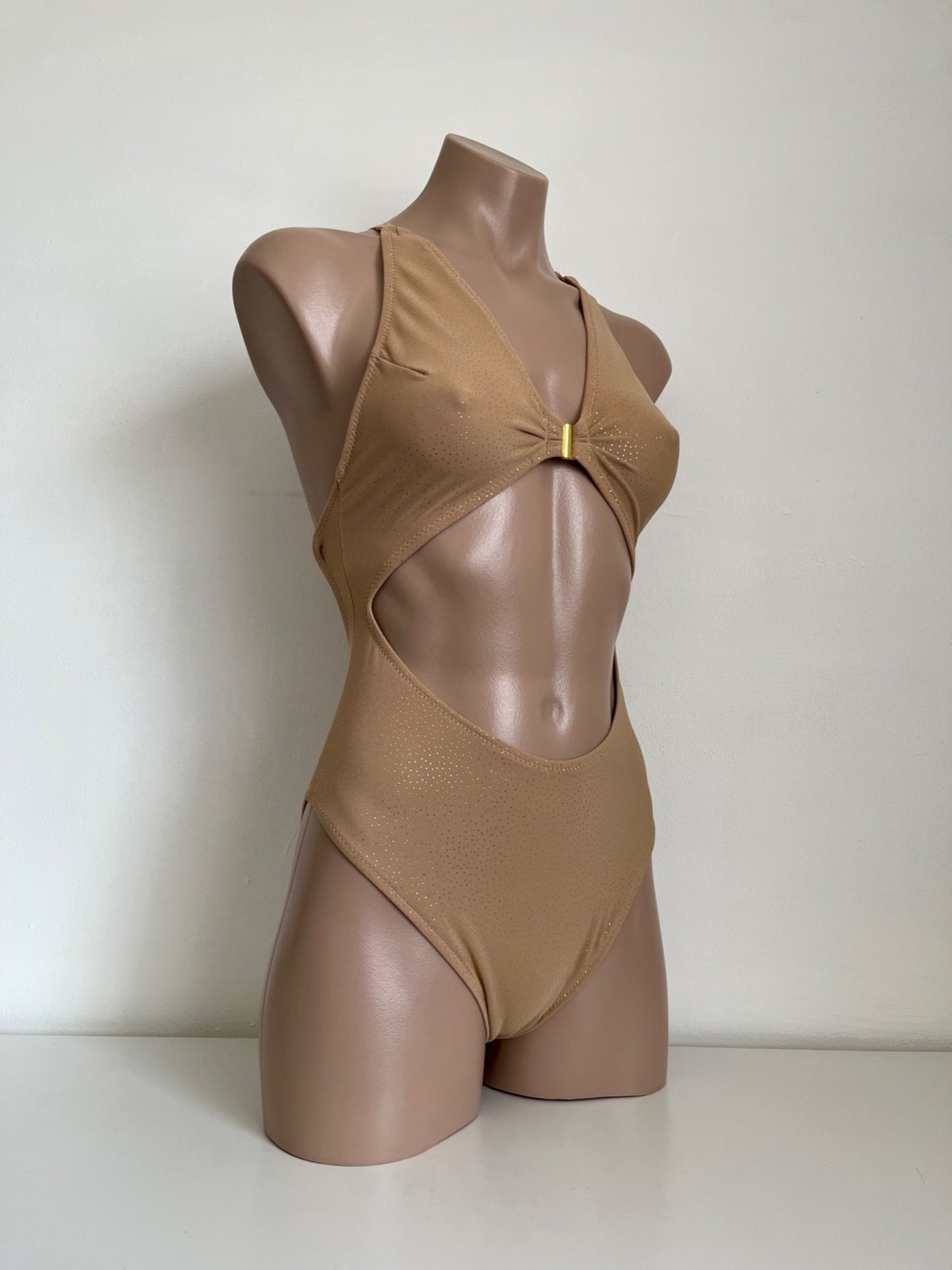 Schminke 🔥 dance wear nude mesh sparkle bodysuit monokini pole-wear one-piece