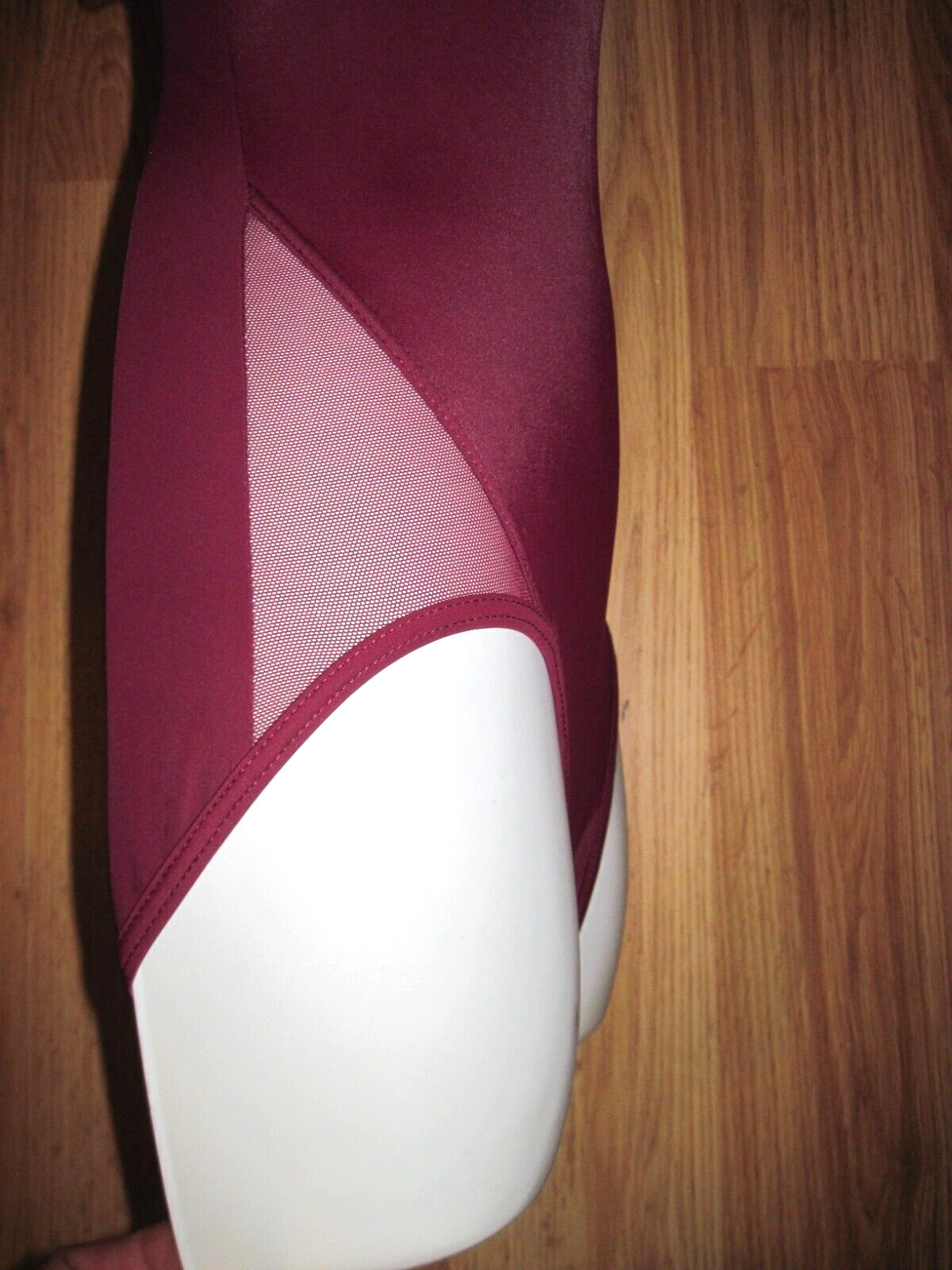Ballera Shiny Maroon Mesh Sleeveless Leotard Mock Neck Leotard Size Small New