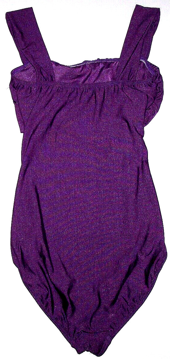 Motionwear Leotard Tank Bodysuit Wrap Draped Bodice Shimmer Purple New Women S