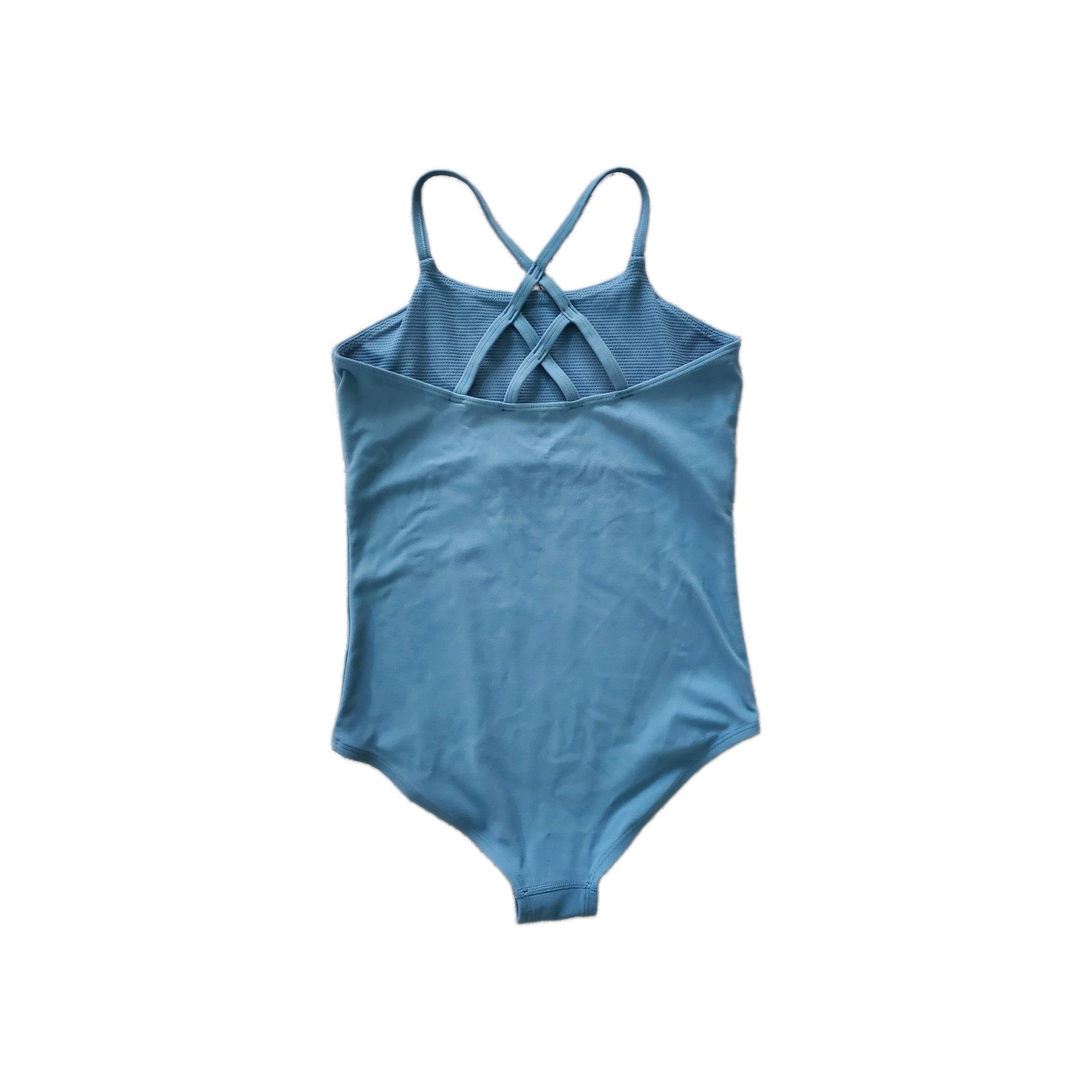 Athleta Girl Got Your Back Strappy Back Leotard, Blue Solid, M 8-10