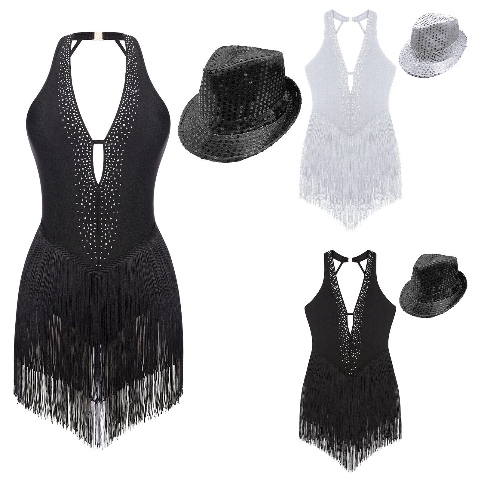 Womens Dance Dress Tango Bodysuit Club Wear Leotard Gymnastics Dancewear Halter