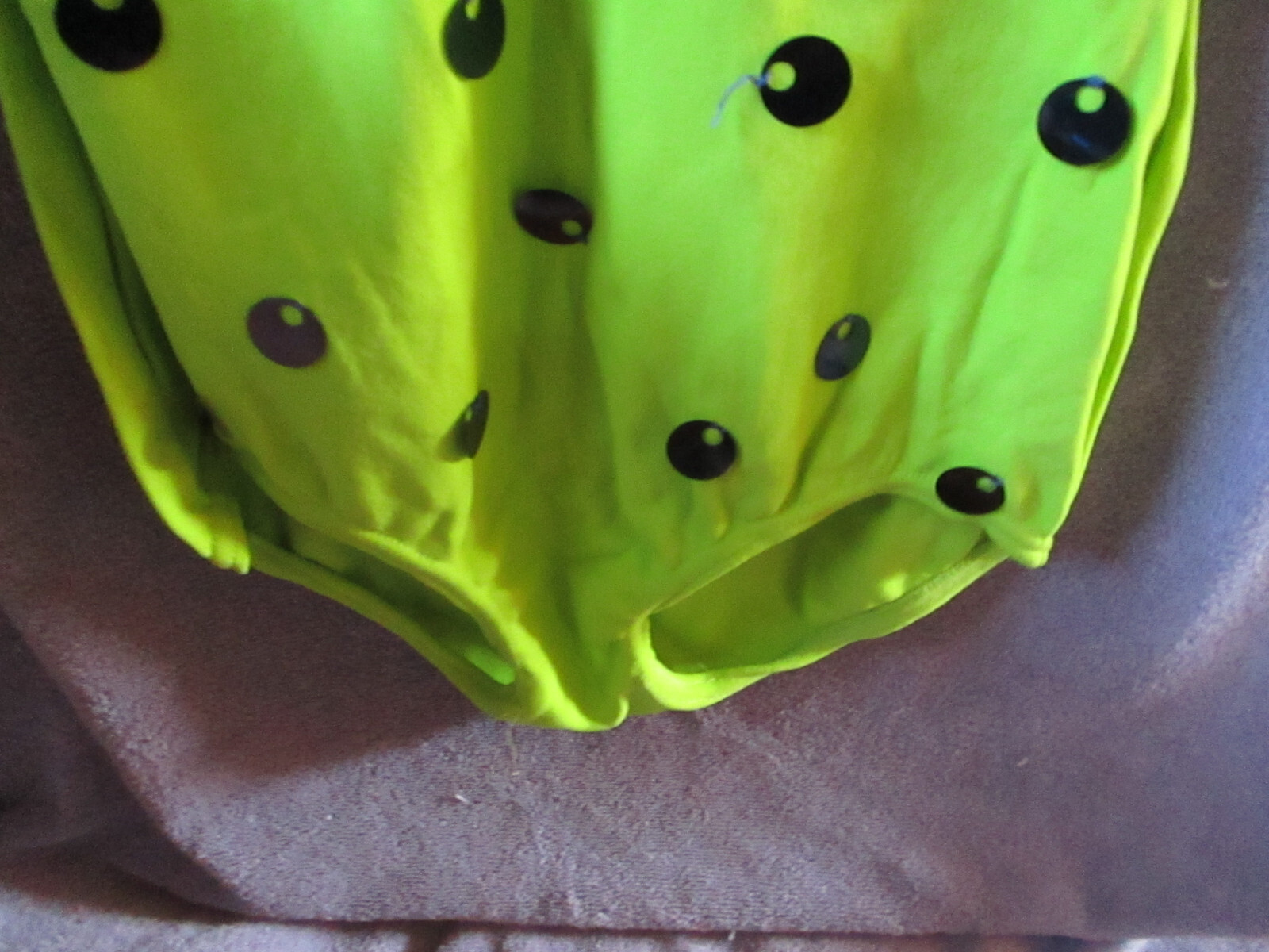 Lime Green With Accents Gymnastics Dance Bodysuit Nylon Sz Adult SM C 15