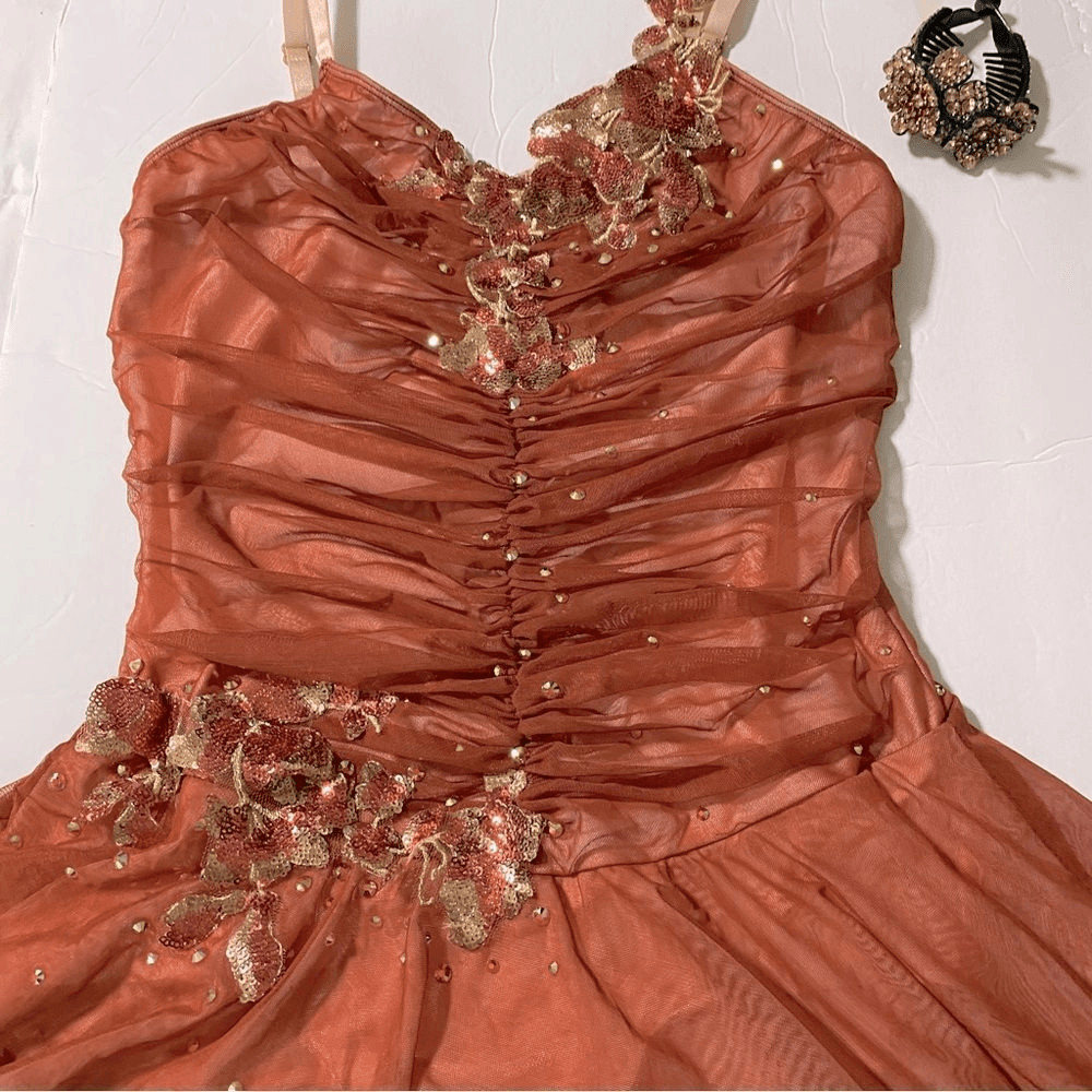 Revolution Tenth House Solo Dance Costume Orange Rust Lyrical Contemporary MA Ad