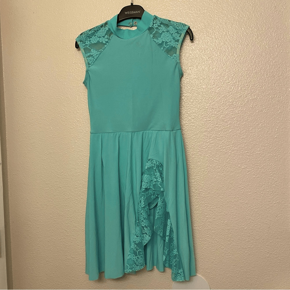 Weissman dance costume aqua blue-green Jealous Of The Angels 13192 child LC