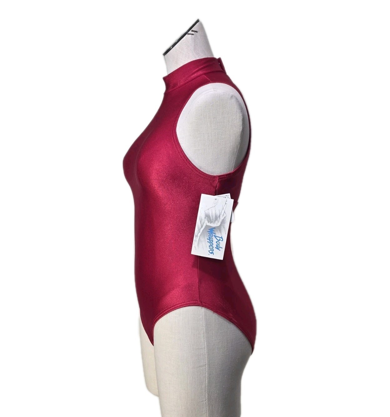 Body Wrappers VTG Open Back High Neck Keyhole Vented Leotard Red Size AS