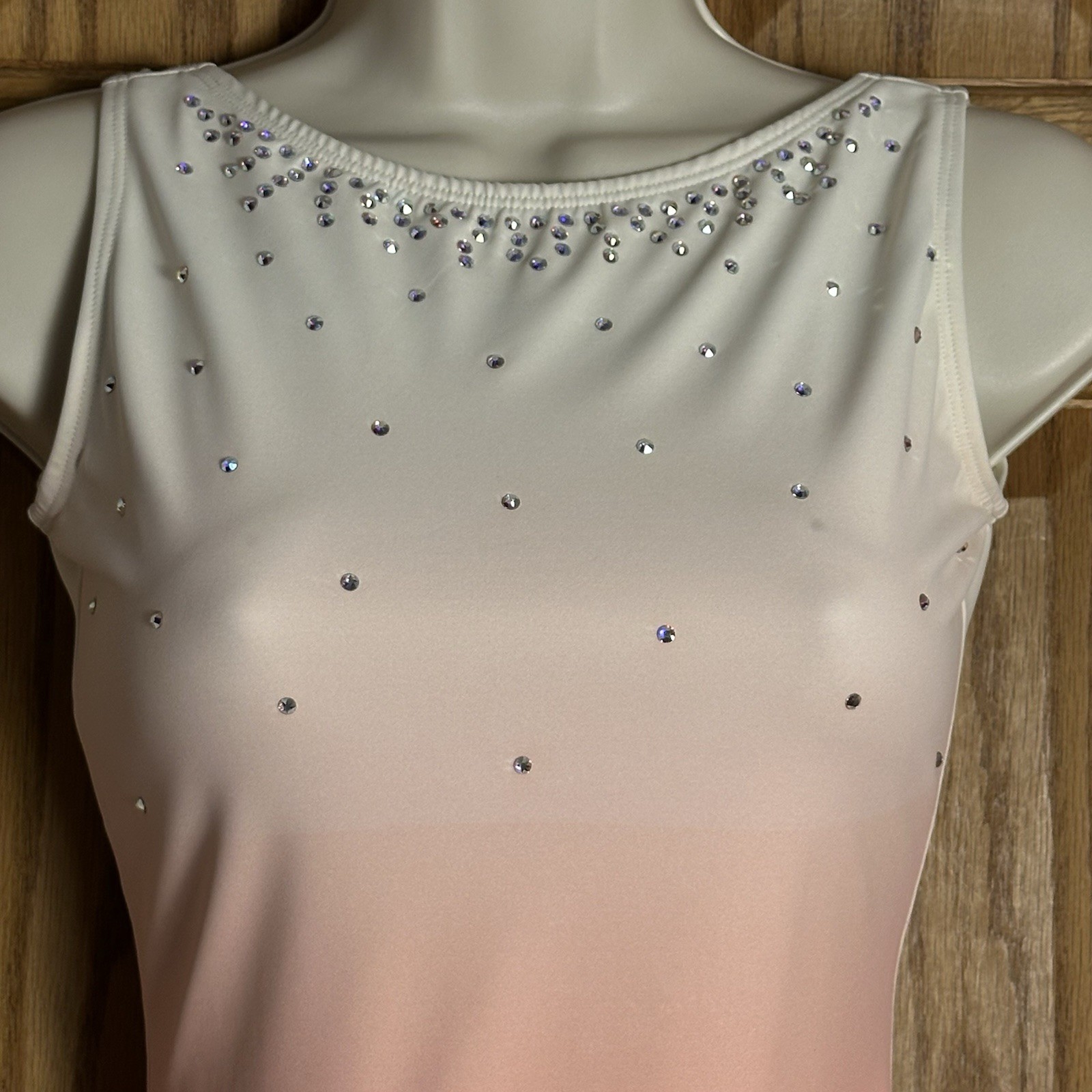 The line up Octavia Peach Ombre Rhinestone Embellished Leotard Dance Costume MA