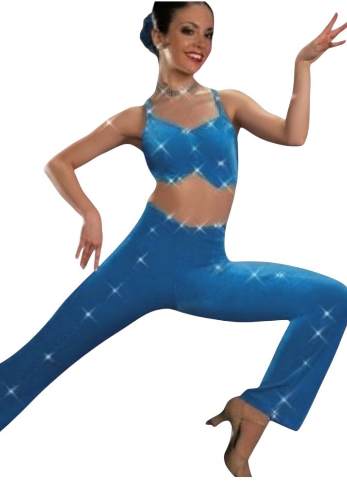 Strut Your Stuff Adult XL Dance Costume Peacock Rhinestone Jumpsuit NO Gloves