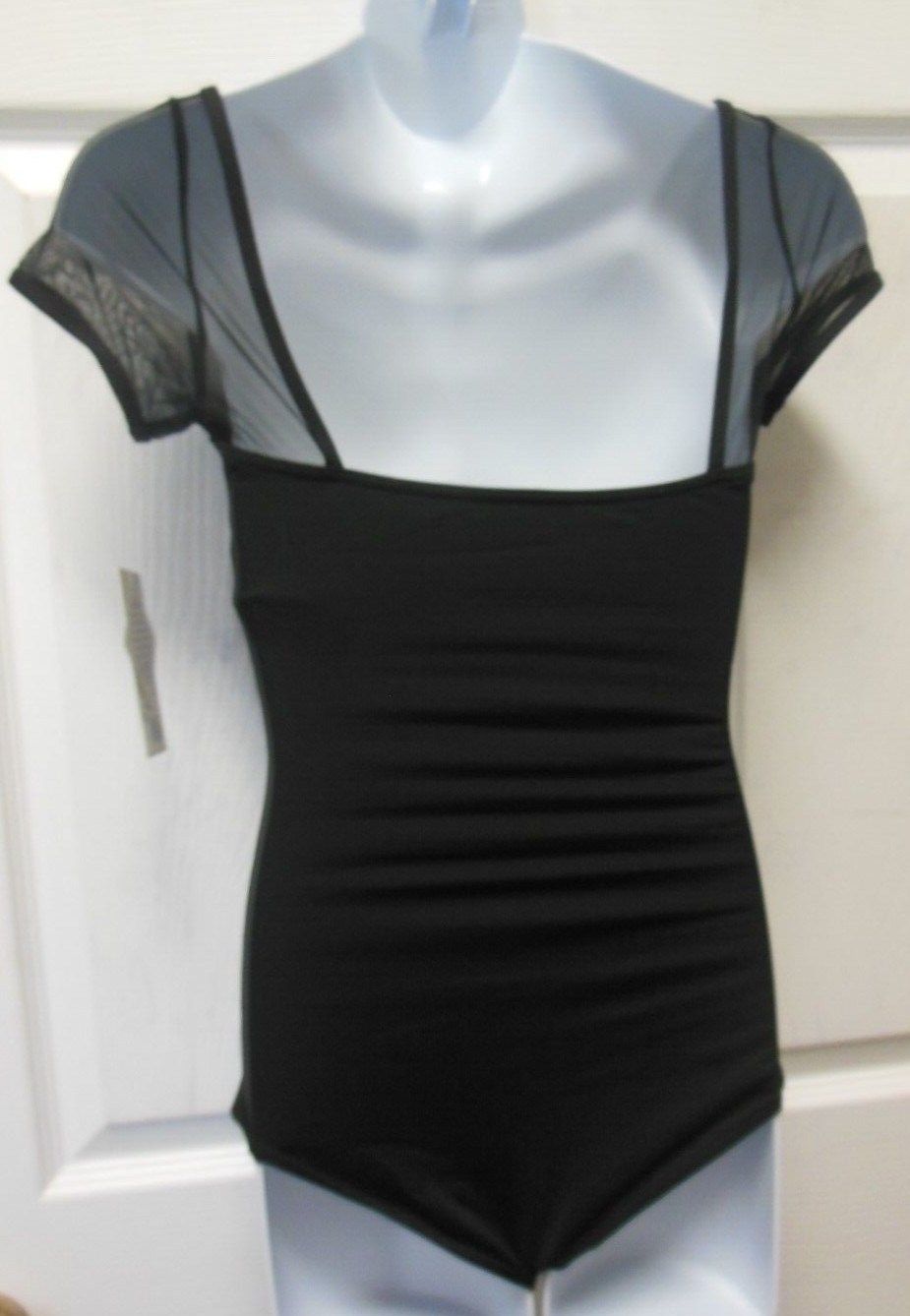 CAPEZIO Mesh sleeve SE1039W black XSmall adult leotard
