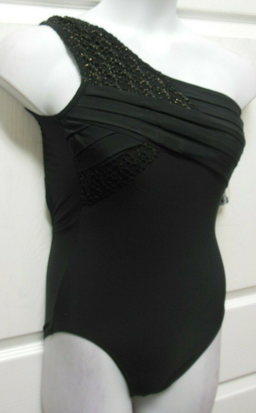 Capezio Pleated synergy leotard 10186 detachable strap 5 colors ladies szs