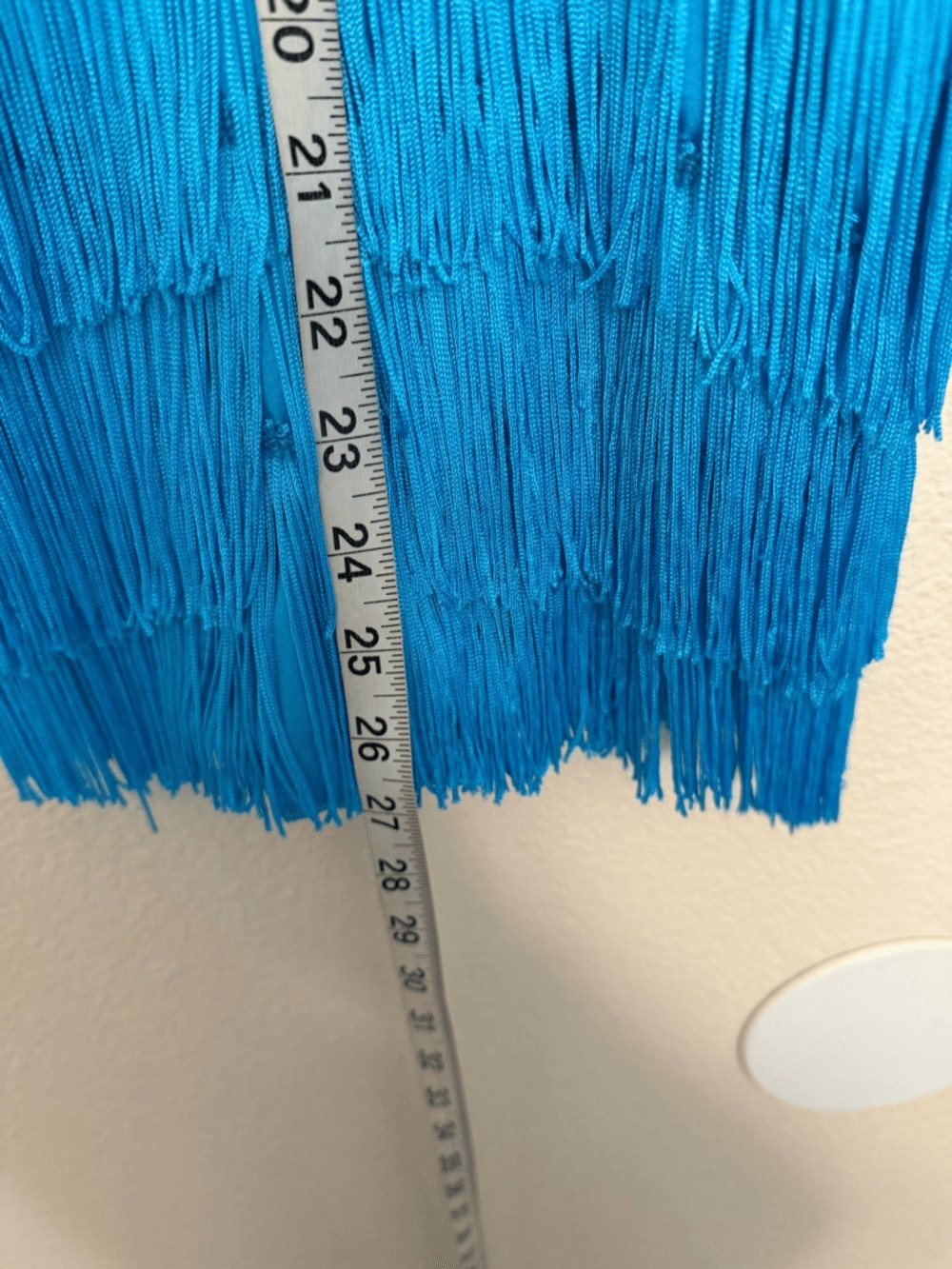 Weissman Elite Dance solo costume teal aqua Fringe Can You Do This D12439 XSA