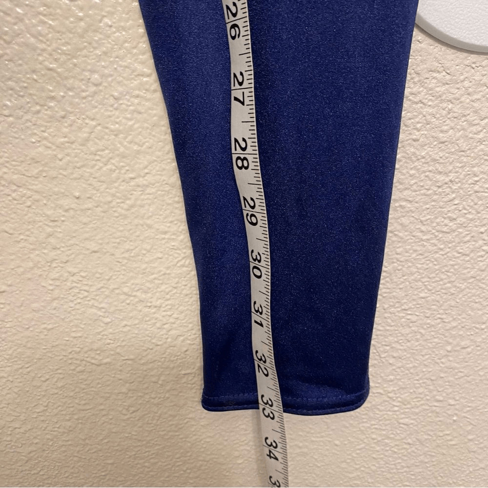 Kelle dance 2 piece blue mesh flocked crop top leggings pants light switch MA