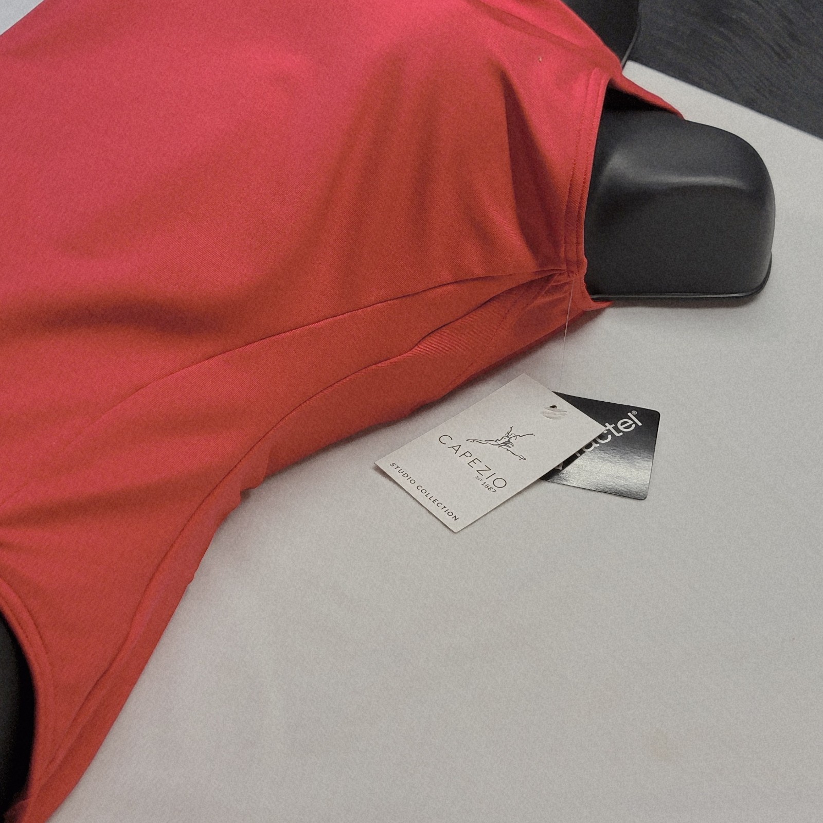 Capezio Studio Collection High Neck Leotard Red High Neck Snap Back SZ LA