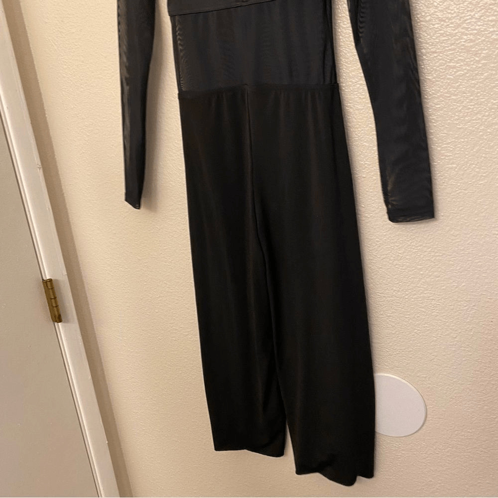 WEISSMAN Balera Dance Costume black wide leg Unitard Mesh MJ11187 LA adult