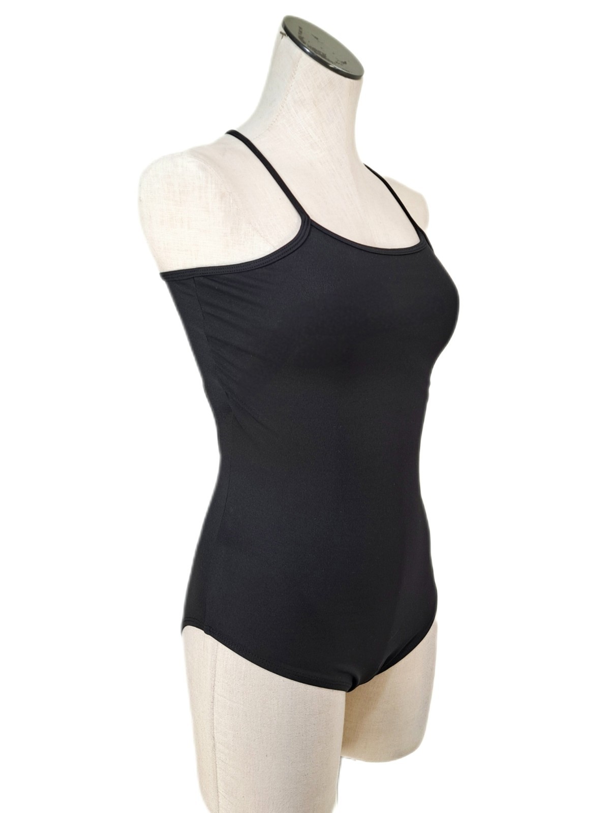 Aja VTG Open Back Keyhole Cutout Crossback Strappy Tank Leotard Dance MA Size M