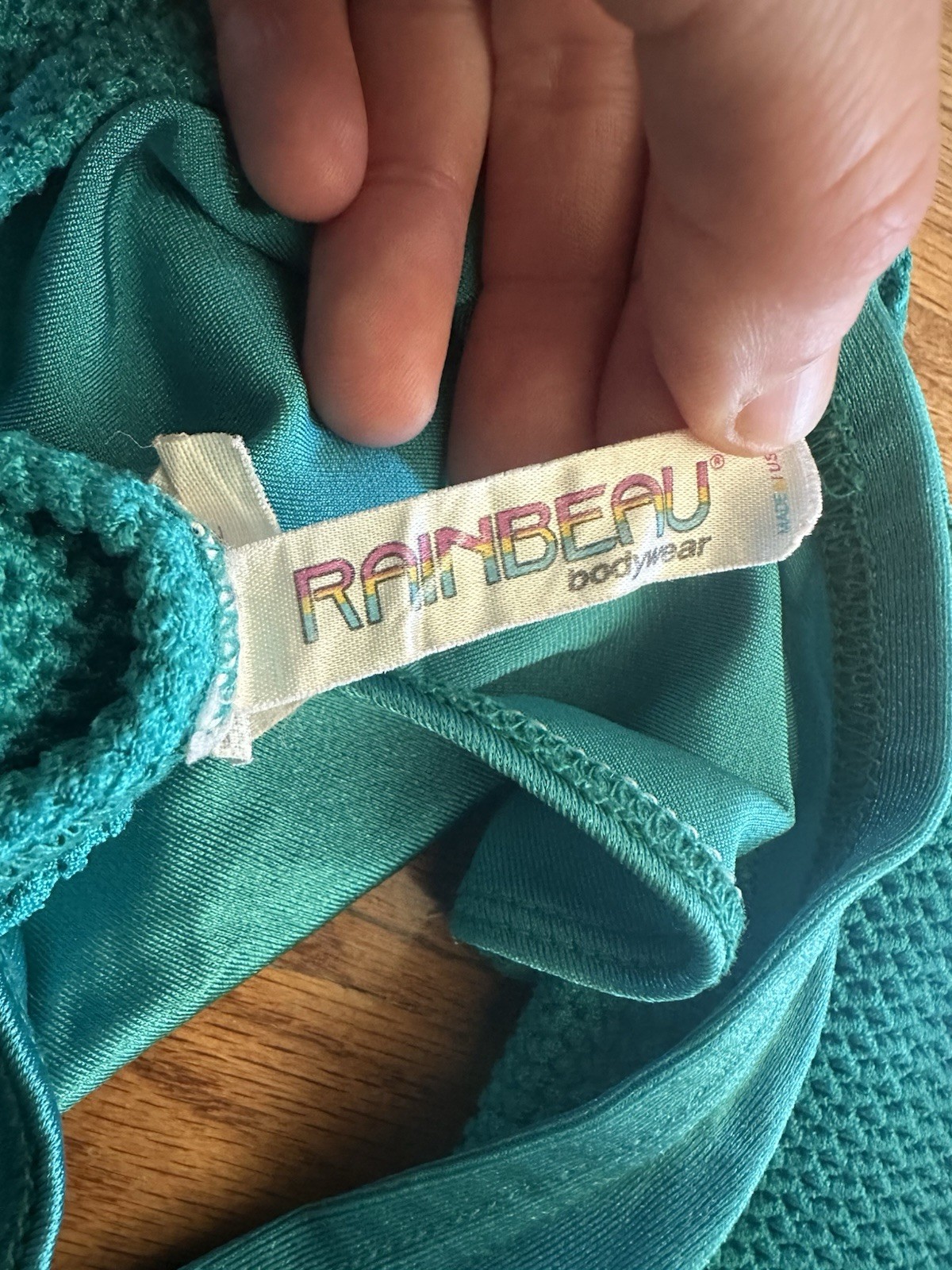 Vintage 80s Rainbeau Bodywear Aerobic Two Piece Set Turquoise Woman’s M