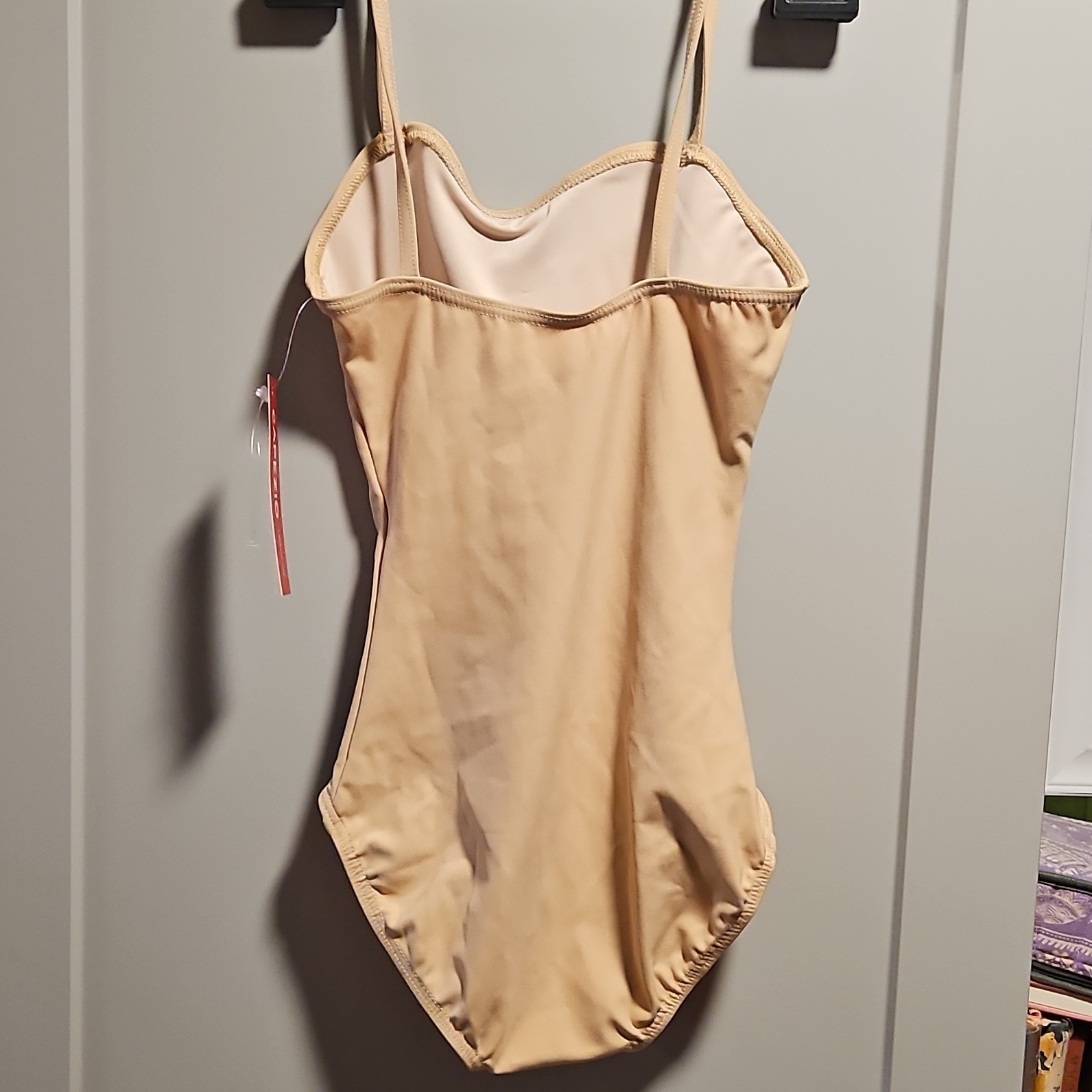 Capezio TB49 Women’s Cami Leotard Beige Solid Nylon/Spandex Blend XS