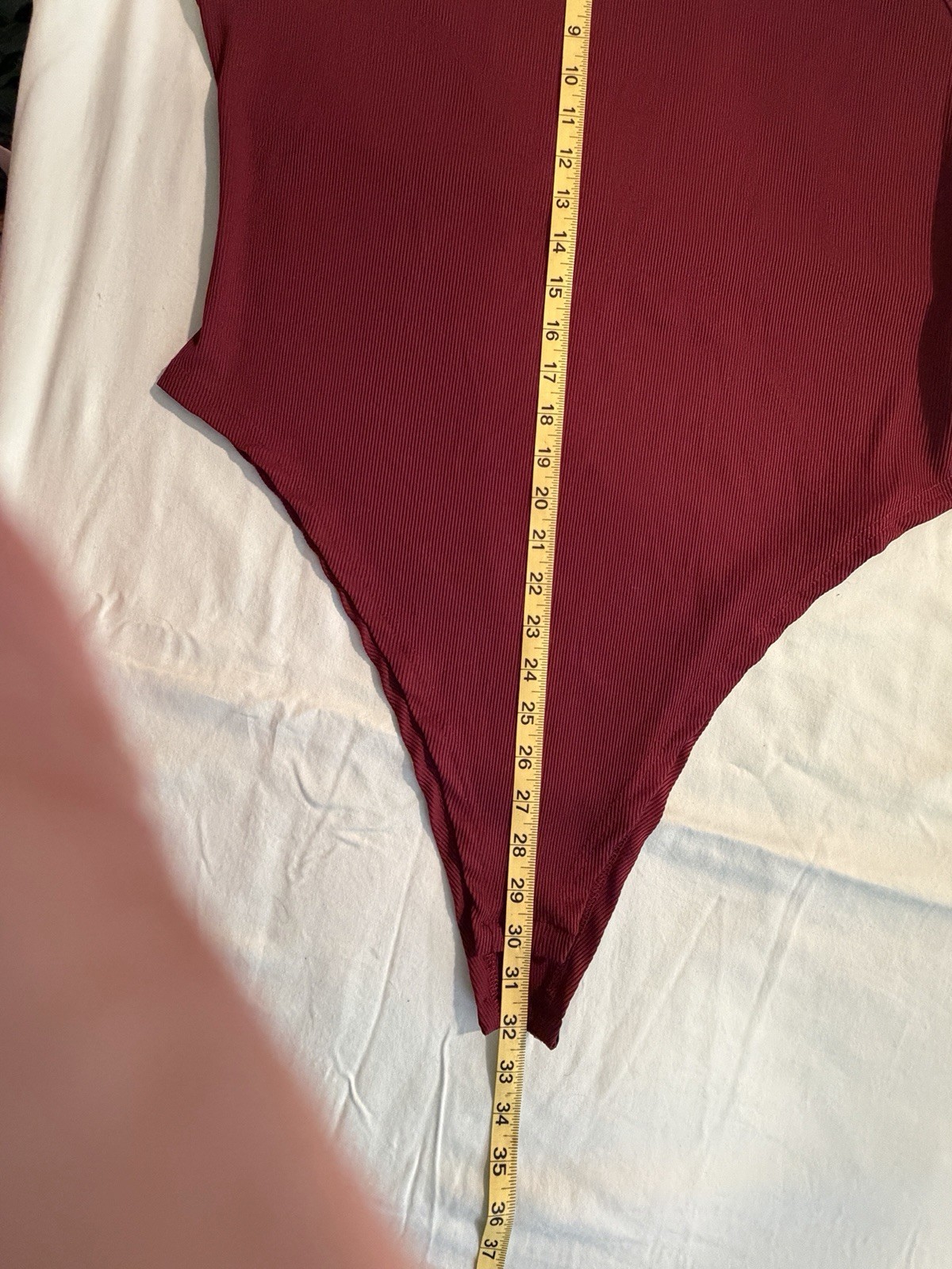 Woman’s SHEIN Leotard Size 4XL Wine Colored With Scalloped Neckline