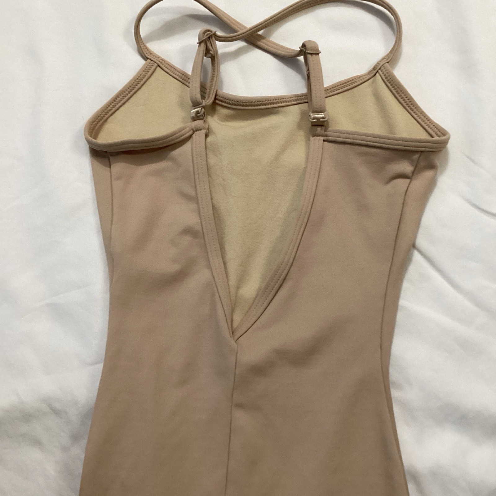 Eurotard Nude V-Back Leotard/Body Suit With Adjustable Straps, Size XS