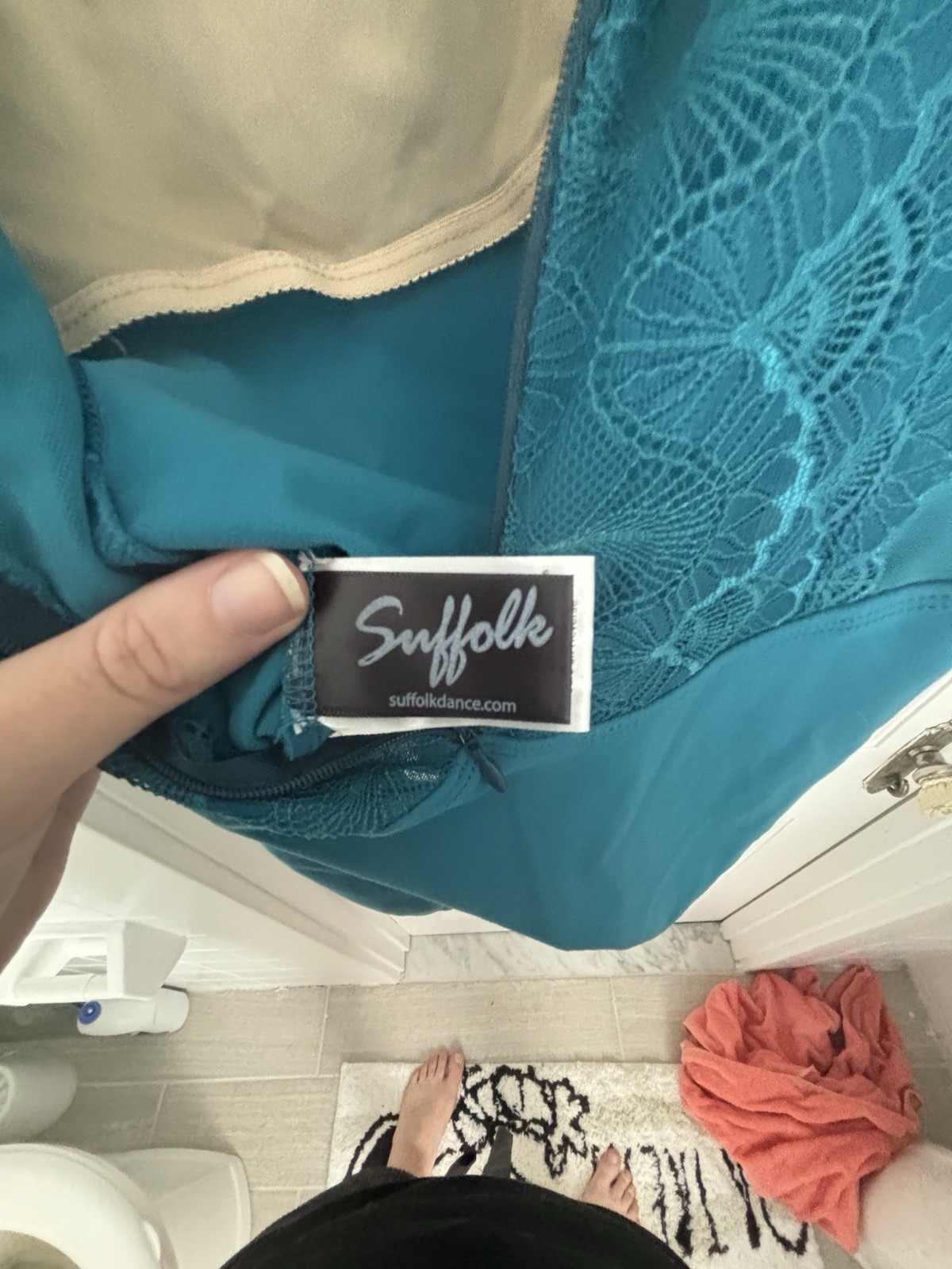 Suffolk Adult Large Leotard Teal Lace Back