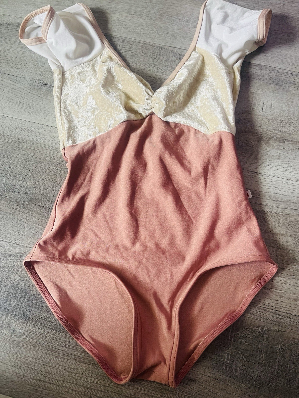 YUMIKO LEOTARD BALLET Elli Cap Sleeve (Rosewood/Misty Rose) NWOT