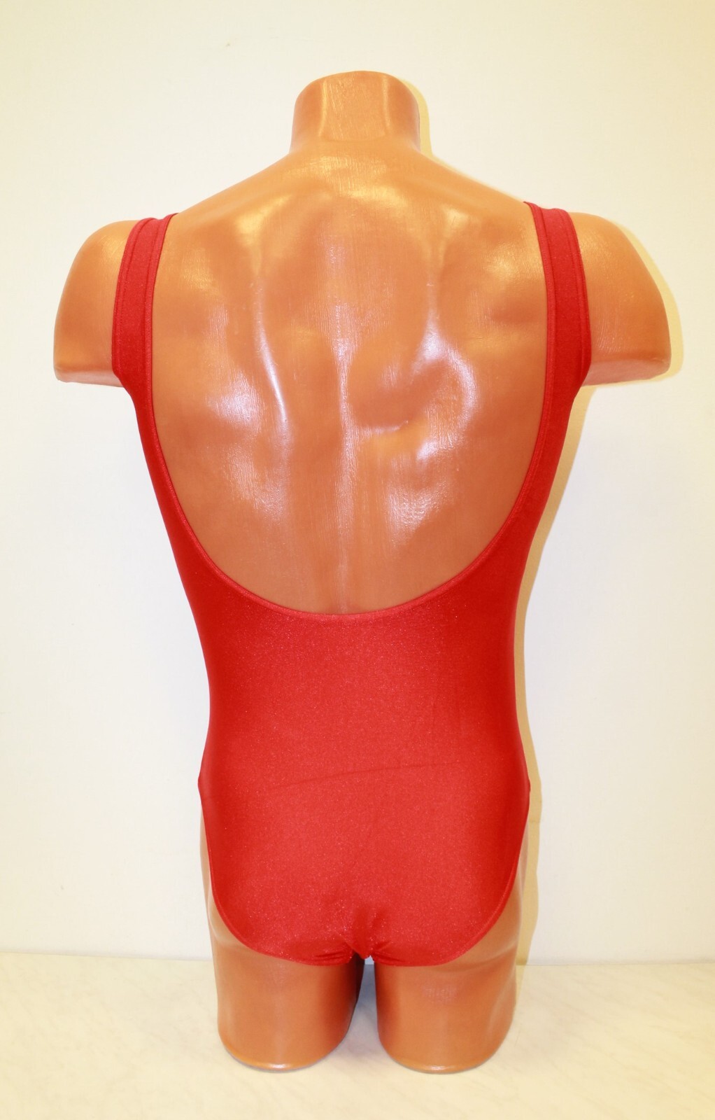 Men Leotard 150-07 Bottom Full Closed Red Spandex Size S