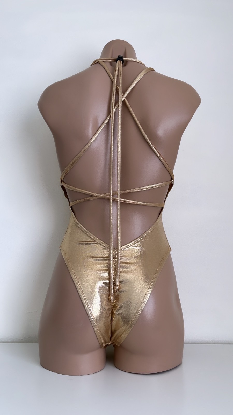 Schminke👙 monokini pole dance wear wet look Spandex bodysuit one-piece ruching