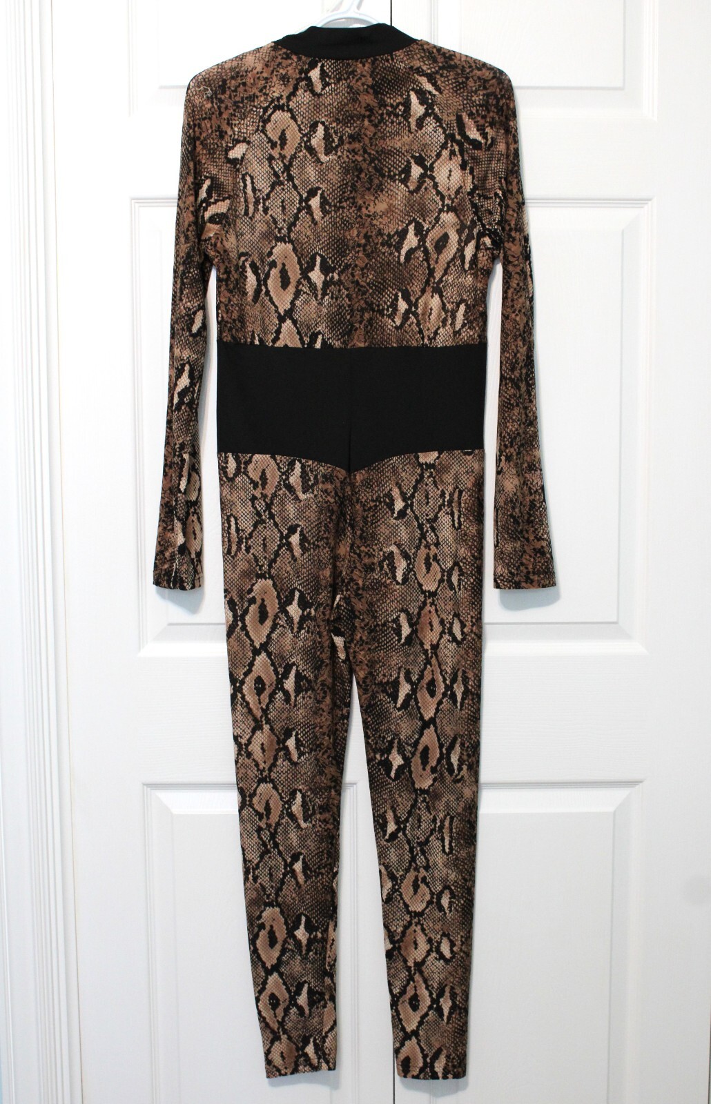 Sheer Snake Skin Pattern Unisex Catsuit for Dance, Size Large, Color Snake Skin