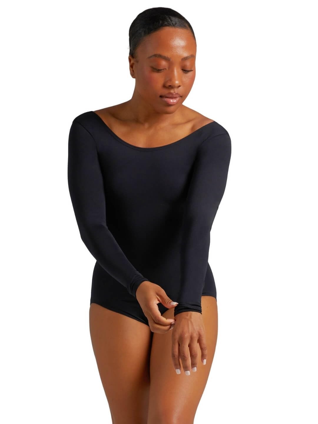 Capezio Womens Long Sleeve Leotard,Black,Large