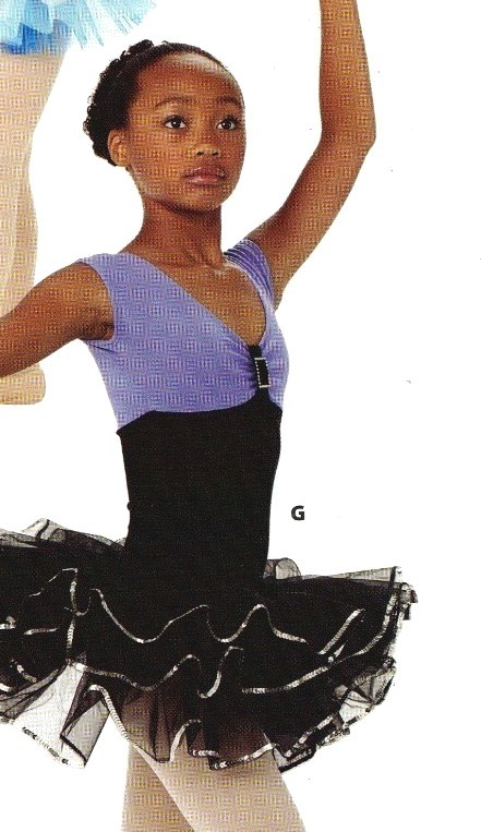 Cap Sleeve Periwinkle Black Leotard 2 Tone Rhinestone Slide over 10 available