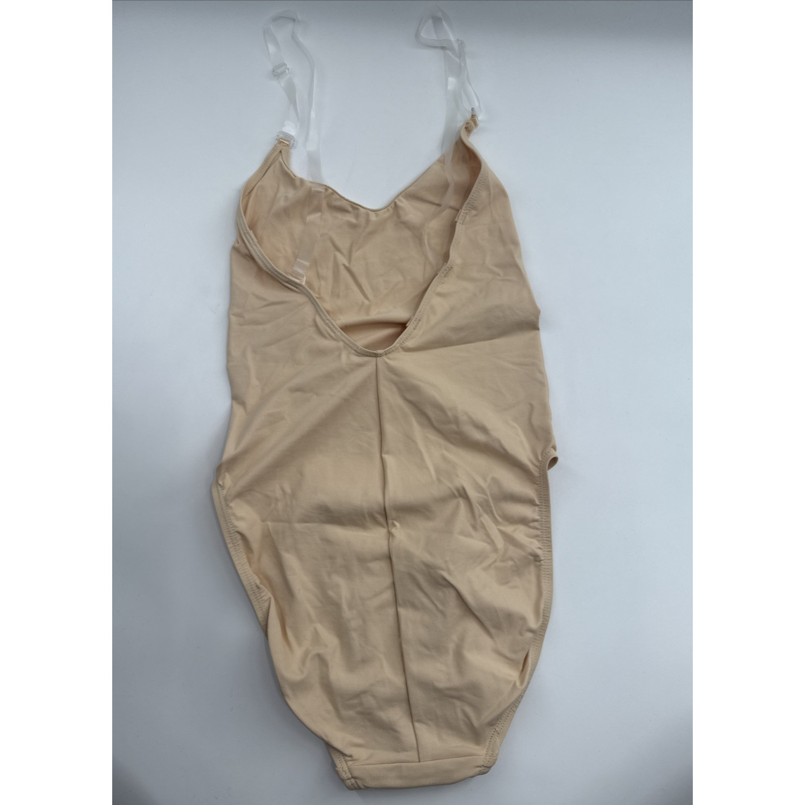 Capezio Womens Camisole Leotard With Clear Transition Straps Nude- Small *READ..