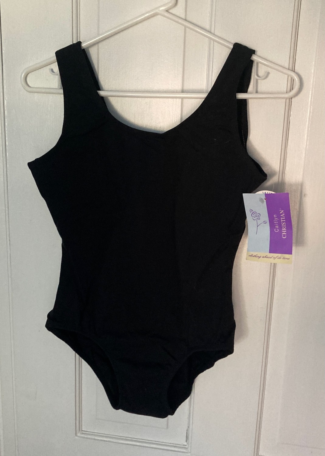 Caitlyn Christian black tank leotard cotton/poly/lycra size S, M, L, XL NWT