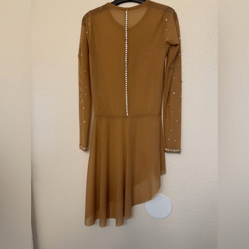 Eleve custom solo dance costume nude tan mesh overdress lyrical contemporary SA
