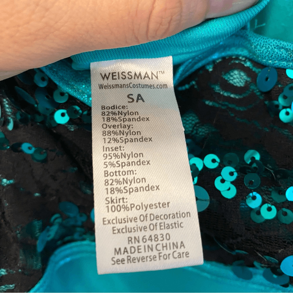 WEISSMAN Dance costume ballet feather aqua tutu U Got The Look 10488 adult SA