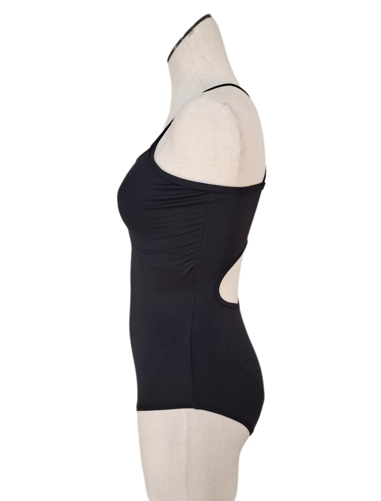 Aja VTG Open Back Keyhole Cutout Crossback Strappy Tank Leotard Dance MA Size M