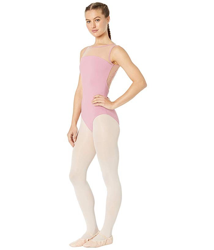 Bloch L26910 Womens Dusty Rose Open Back Tank Leotard Size Medium