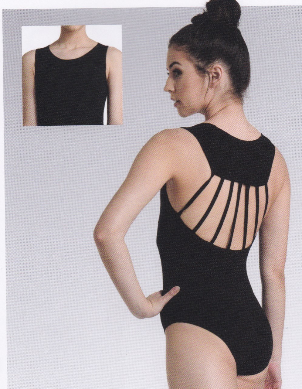 NWT black Cotton Spandex Strappy back Tank Leotard 2409A Danshuz ladies sizes