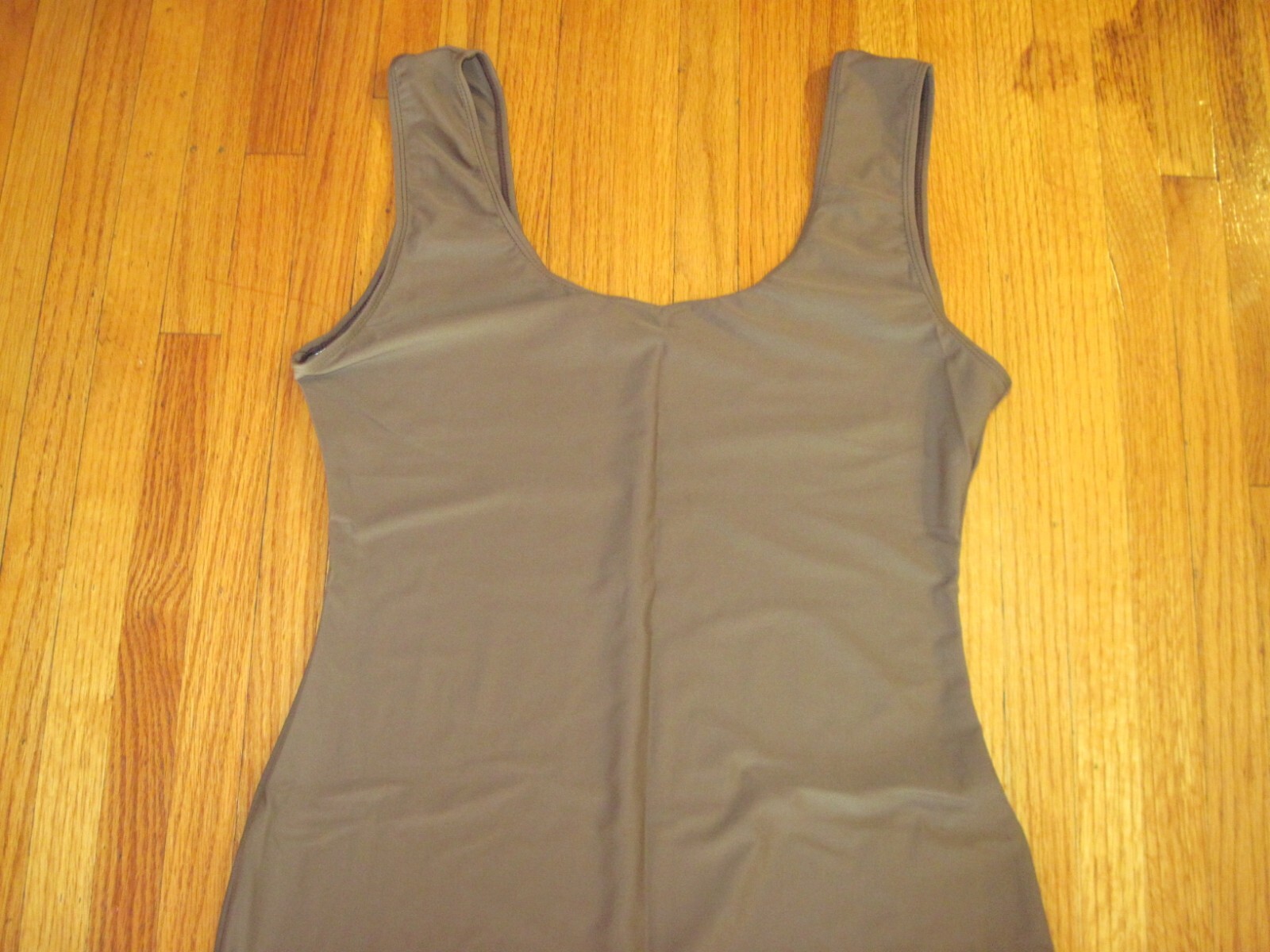 Plus Size Shiny Brown Tank Spandex Stirrup Foot Unitard Jumpsuit Size 2XL-16 New