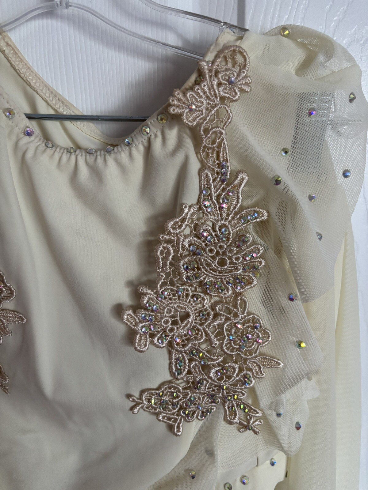 WEISSMAN 2 Piece Champagne Lyrical Rhinestone Pants Set Size Small Adult