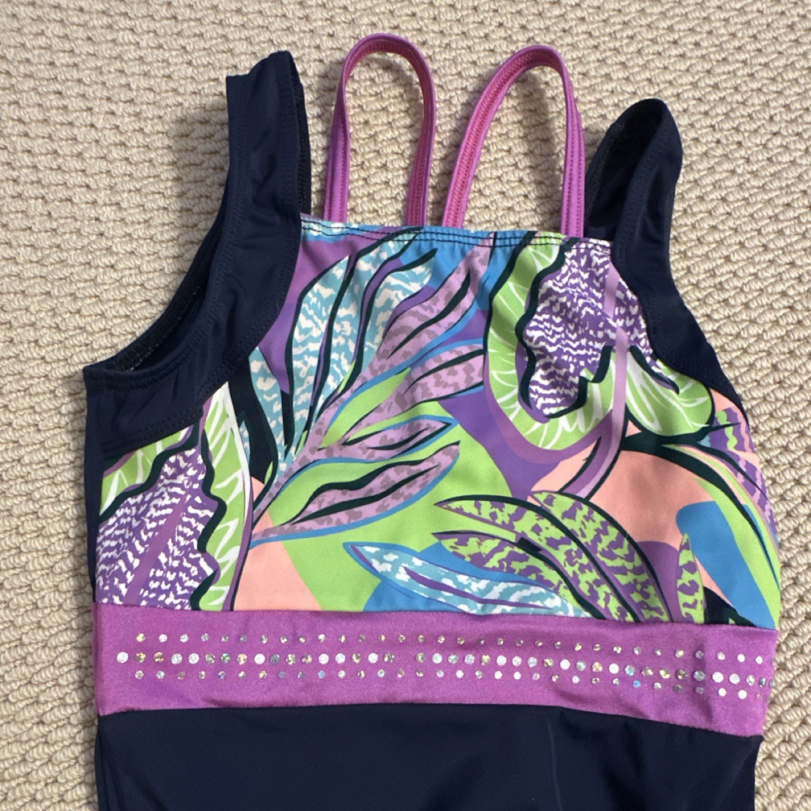 Simone Gymnastics Leotard Sleeveless Navy Blue AXS